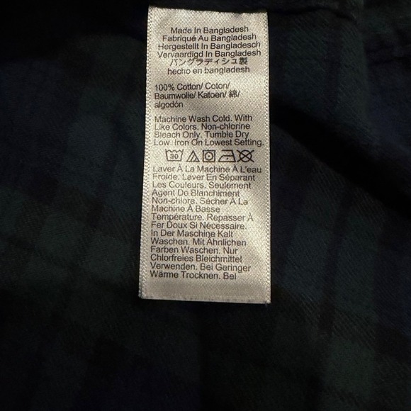 J.Crew Women's Cotton Flannel Pajama TOP ONLY Green Tartan Size M Holiday - Picture 7 of 8